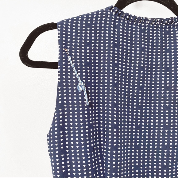 Draper James Heart Dots Tiered Dress Nassau Navy 0 - Picture 6 of 13